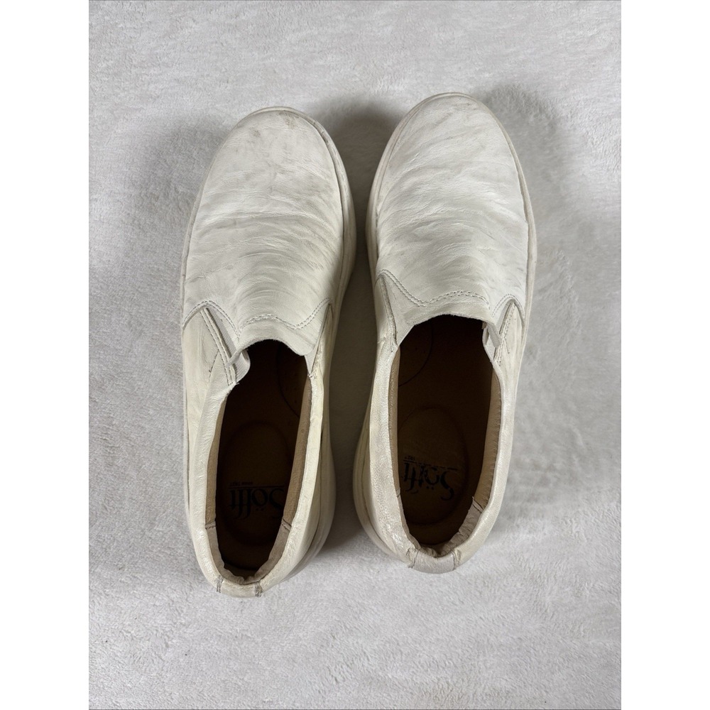 Sofft Women's White Leather Slip-On Loafers Size 8M Comfort Shoes